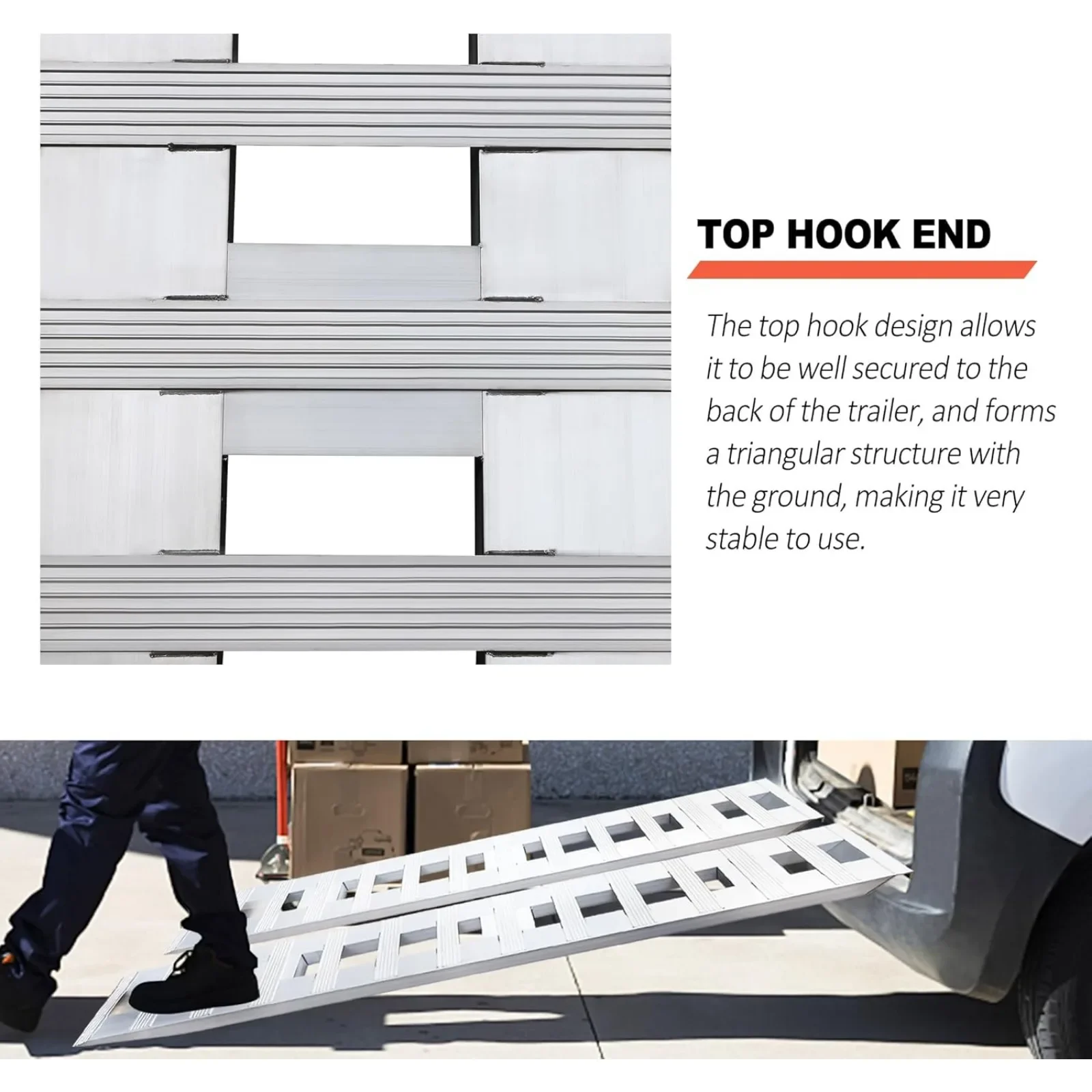 2PCS 72"x 15" Aluminum Trailer Ramps, 6800lbs Loading Ramps for Unloading Motorcycles, Bicycles, Dirt Bikes