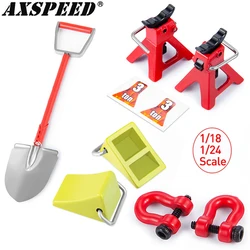 AXSPEED RC Car Decoration Mini Jack Stands Trailer Hook Shovel Wheel Chocks for 1/18 1/24 TRX4M SCX24 AX24 FMS FCX24 Enduro24