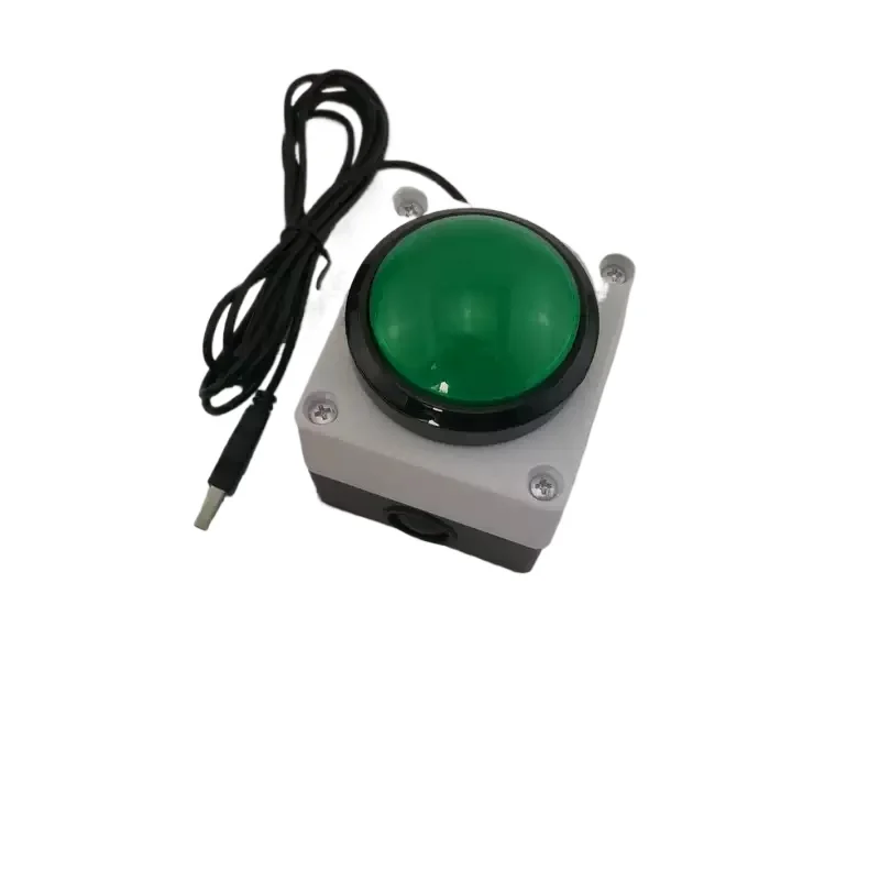 Large Round USB Enter Key Button, Programmable One-Key Foot/Hand Switch, 2m Cable
