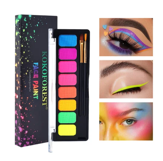 Ibbodybeauty New Face Body Painting make up Kids face Flash Tattoo Art Halloween Party body Make up Palette di colori con kit di pennelli