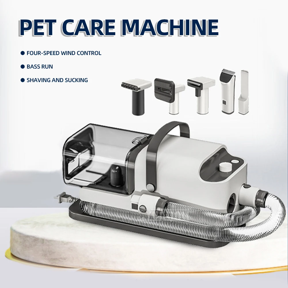 Dog Cat Grooming Vacuum Dryer 1300w Pet Hair Blowing, Vacuum Cleaning and Shaving Set 5 in 1 Multifunctional Pet Drying Machine