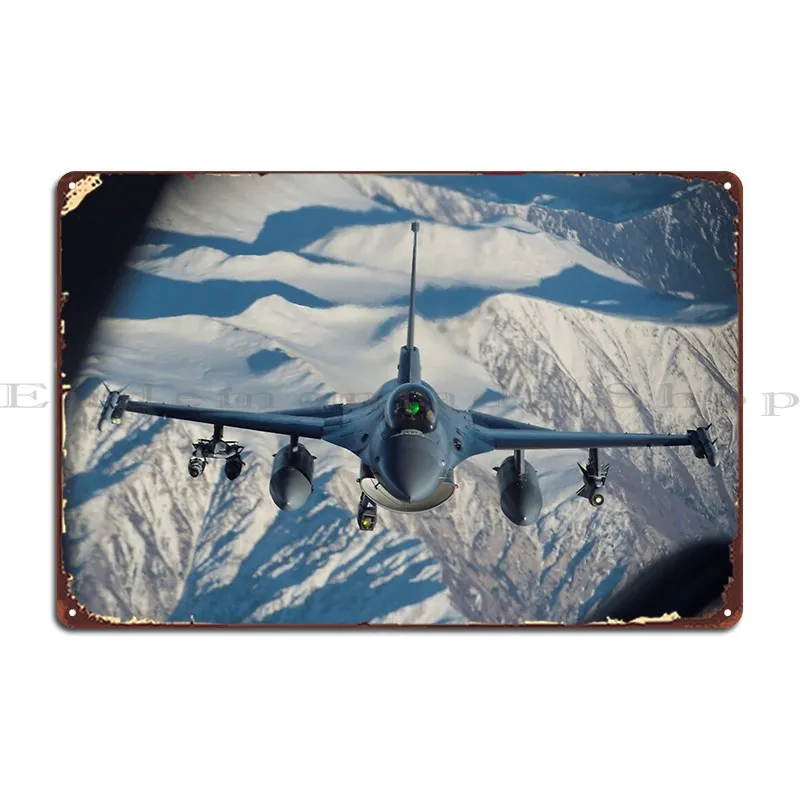 F 16 Fighting Falcons Metal Sign Plaques Mural Cinema Wall Cave Designs Kitchen Tin Sign Poster