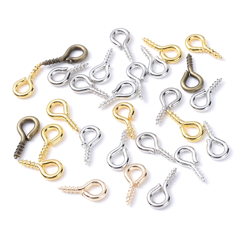 200 Stück Metallschrauben, Schafaugen-Pins, Schmuckherstellungszubehör zum Aufhängen von Anhängern, DIY-Verbinder, Schmuckzubehör, Bastelbedarf – Detail 5