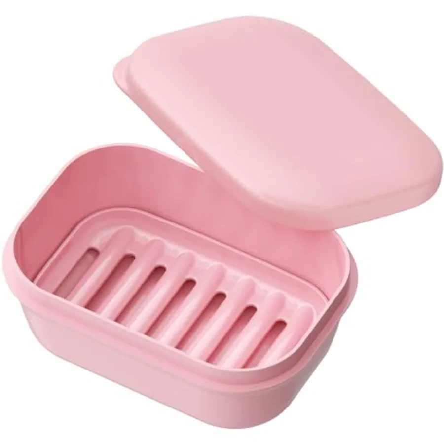 

Leakproof Soap Dish with Lid and Draining Layer, Shatterproof Travel Bar Soap Holder Case Container, Portable Travel Size Toile