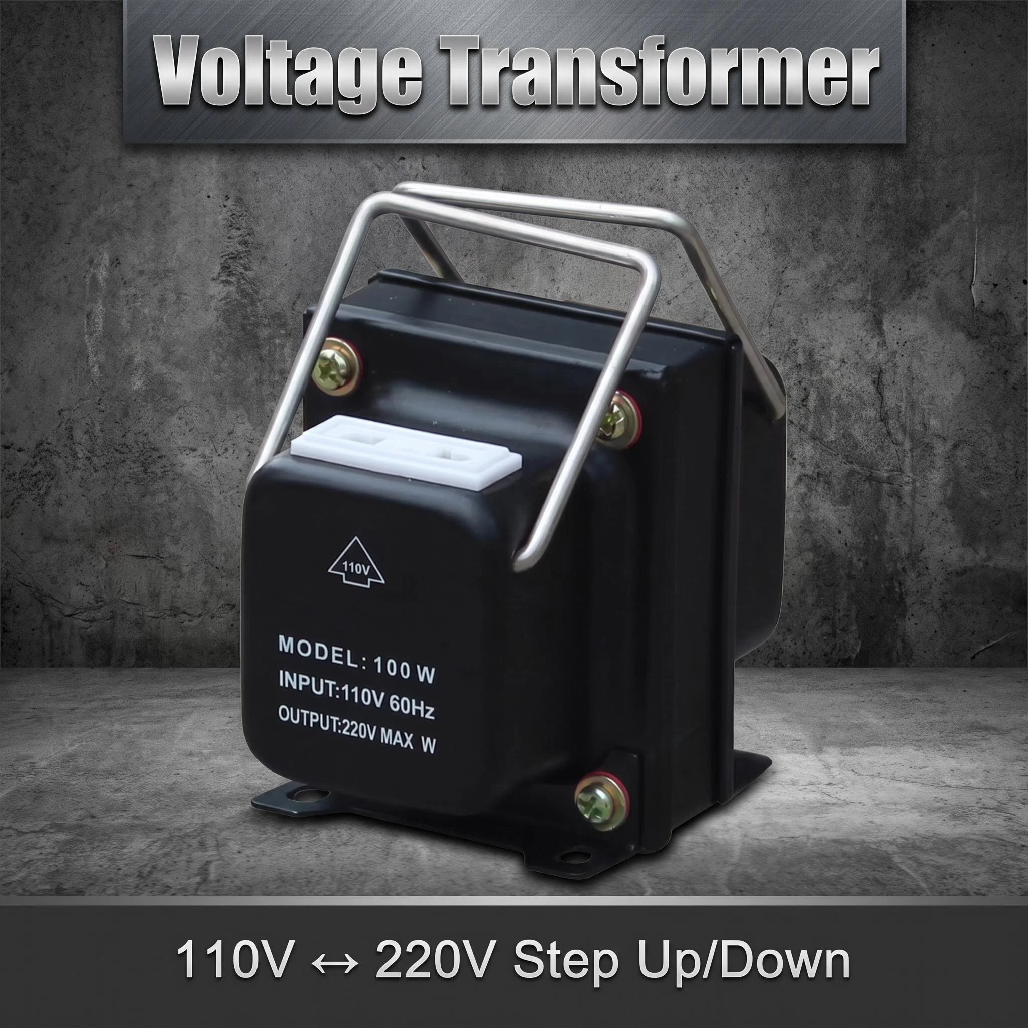 100w step up & down home use portable type transformer 110v 220v exchanged