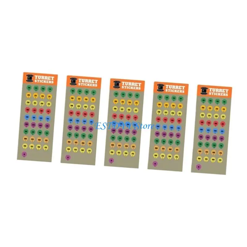 G6DE 10/5 Sheets Turret Sticker Ranges Markers Ranging Sticker for Calculation Enduring