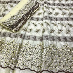 5+2 yards African Basin Riche Brode Fabric With Scarf Latest Fashion Embroidery Basin lace fabric For wedding part HL111102