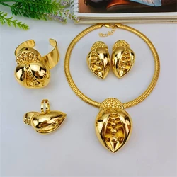 EMMA Italy Jewelry Set for Women Big Pendant Necklace Earrings Bracelet Ring Quality Bridal Jewelry Party Accessories