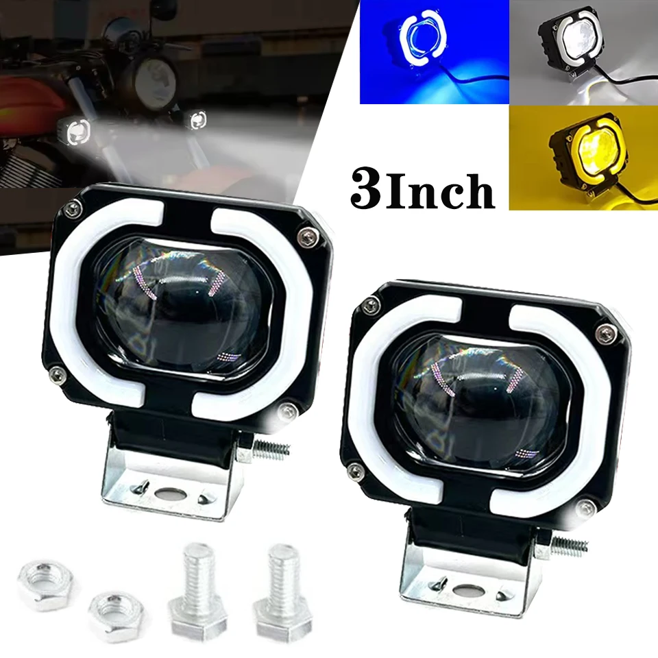 3インチバイク用スポットライトフォグライトヘッドライトatv車オフロードトラックエンジェルアイズledライトスポットライト運転車ボートライト