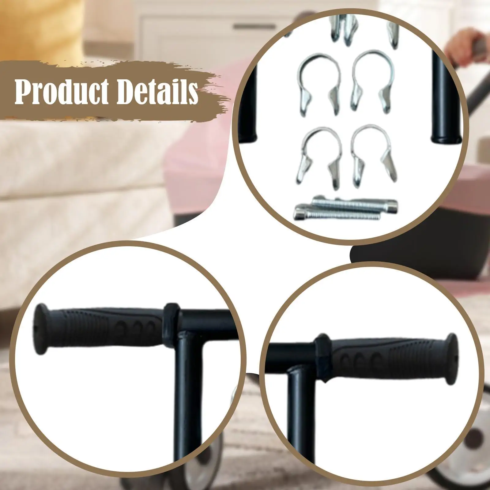 Metal Stroller Handle Extender Practical Extension Bar Adjustable Accessory for Tall Parent Strolling