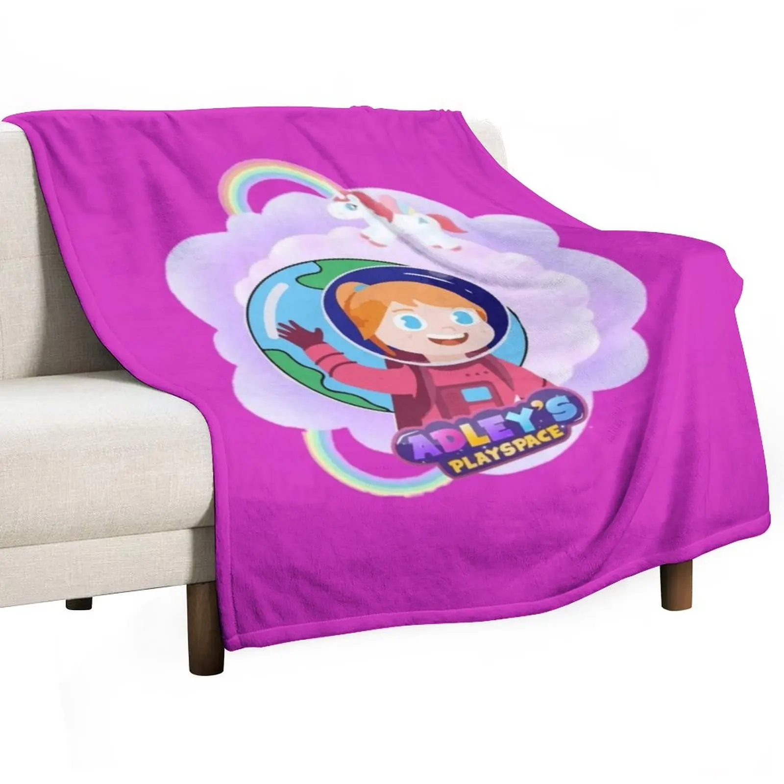 

Adley's Playspace: A For Adley Unicorn and Rainbow Throw Blanket Bed decorative halloween Multi-Purpose Blankets