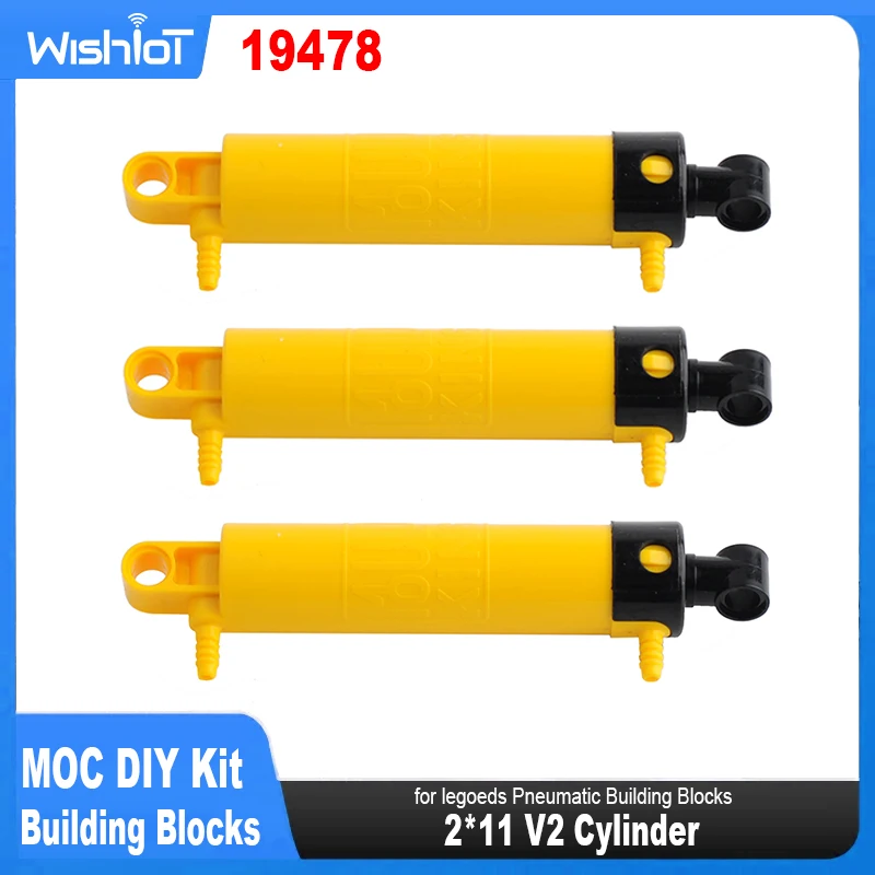 MOC Bricks Technical Parts V2 Pneumatic Cylinder 2*11 Small Pump Compatible with legoeds DIY building blocks 19478 Car Toy