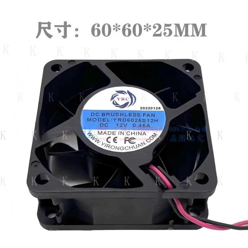 

C ДЛЯ YRC YRD6025S12H 6025 DC 12 В 0,45 А 6 см 2-проводной инверторный бесшумный охлаждающий вентилятор # А6–27