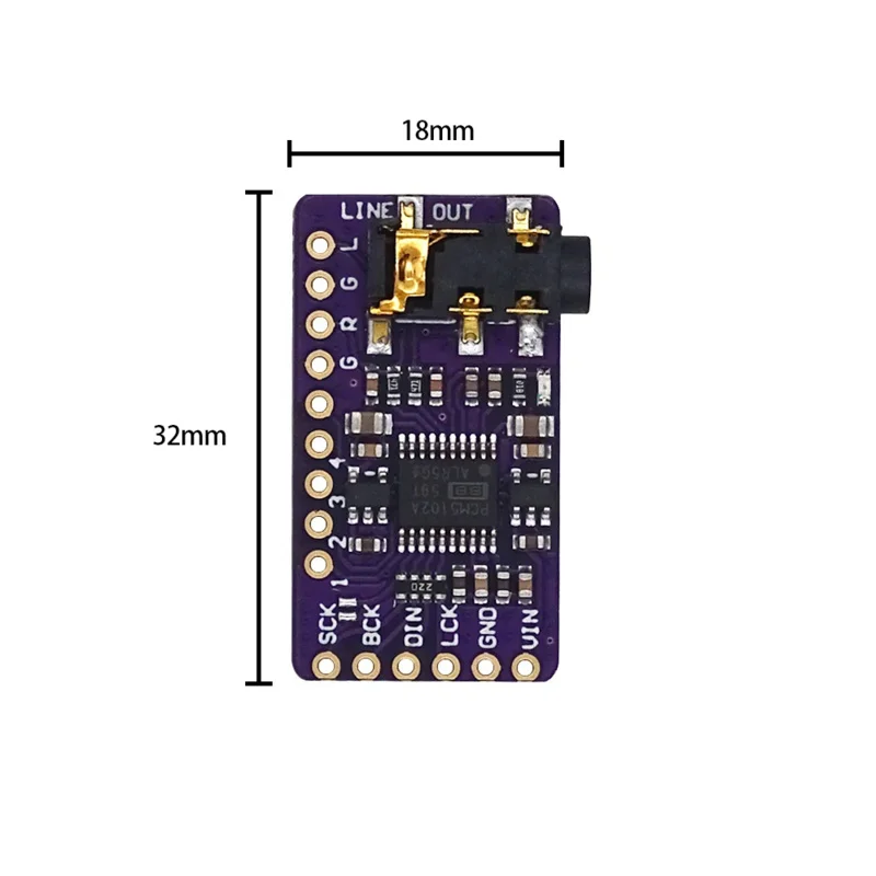 Interface I2S PCM5102A DAC Decoder GY-PCM5102 I2S Player Module For Raspberry Pi pHAT Format Board Digital PCM5102 Audio Board