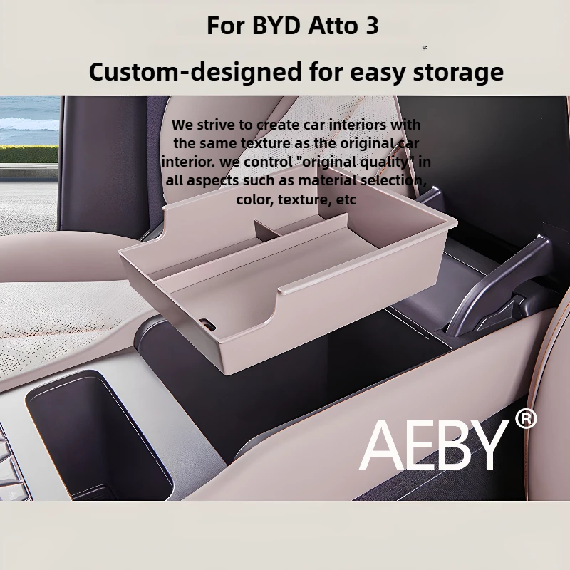 

AEBY For BYD Atto 3 Smart Driving Edition 2022-2025 Center Console Box with Anti-Slip Tray,Car Interior Accessories,Storage