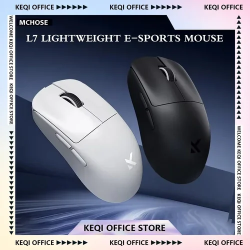 Ratón para juegos MCHOSE L7 Ultra 8K PAW3395 portátil ligero recargable 2,4G inalámbrico BT ratones multimodo regalos de PC personalizados