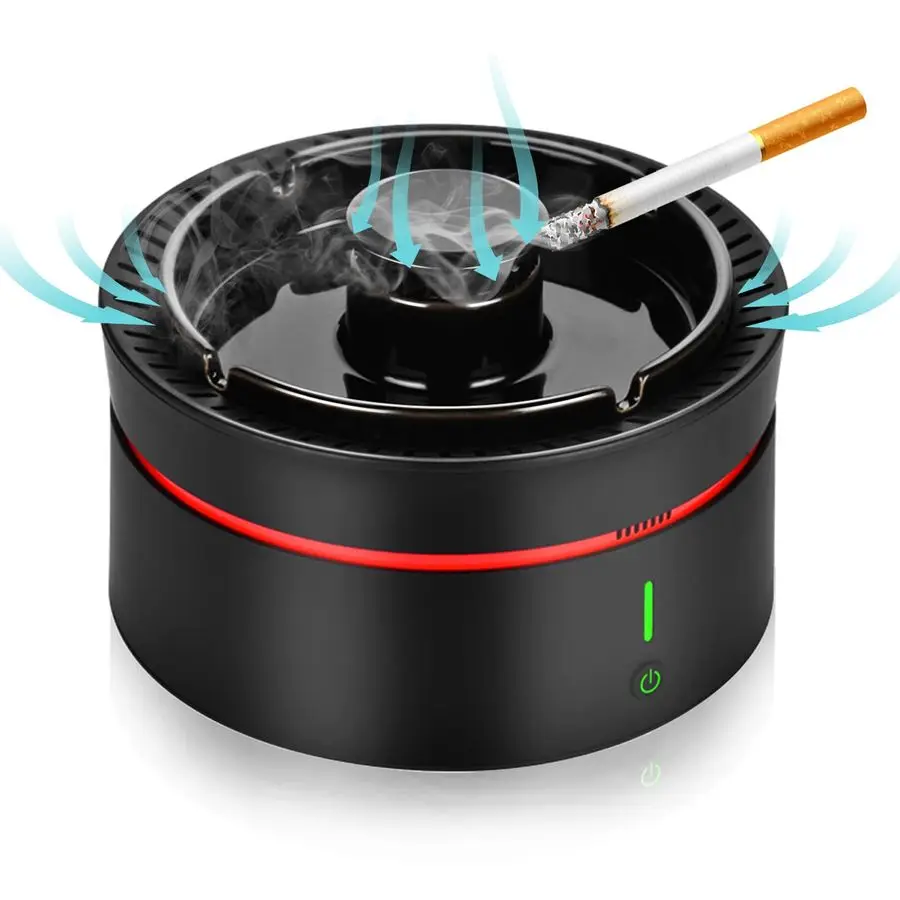 

Ashtray Indoor,Multifunctional Air Purifier Ashtray with Filter,Smoke Eaters Ash Tray for Home,Office,CarBlack