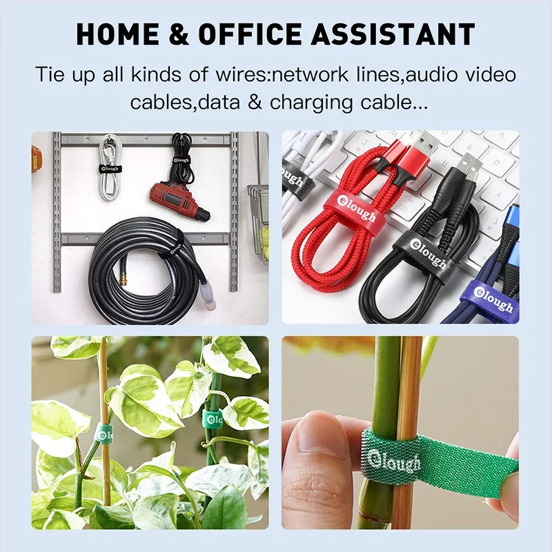 Elough USB Cable Winder Cable Organizer Clip Under Desktop Table Free Cut Wire Cable Management Protector For iPhone Xiaomi Poco