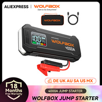 WOLFBOX 4000A Jump Starter,12V Car Battery Jump Starter,65W Quick Charge 24000mAh for 8L Gas 6L Diesel Engine with Booster