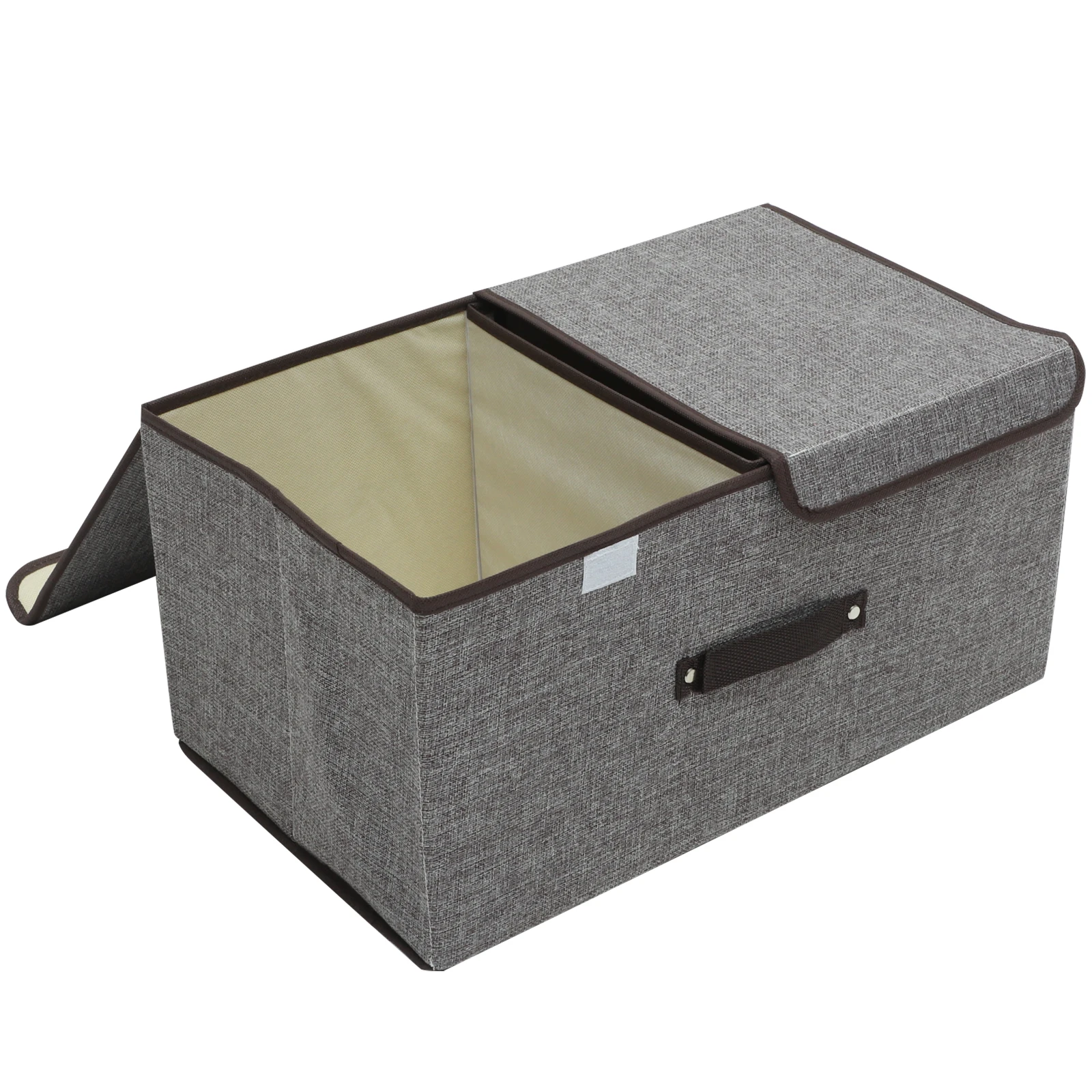 

Foldable Storage Box Large Capacity 50x30x25cm Gray Color Linen Cotton Bedroom Clothes Books Toys Organizer Wardrobe Container