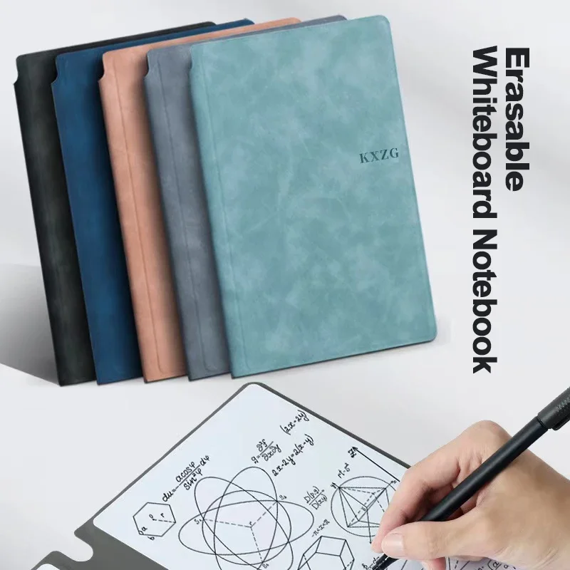 1 PC Reusable Whiteboard Notebook Set With Whiteboard Pen Erasing Cloth Leather Memo Pad Weekly Planner Portable Stylish Office