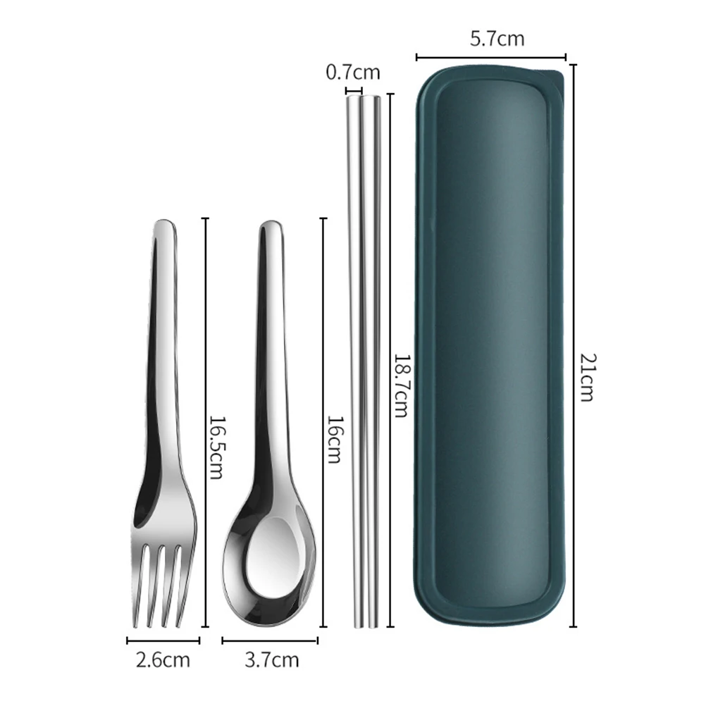 

Portable Cutlery Set Tableware Travel Spoon Stainless Steel Picnic Utensil Chopsticks with Case Compact