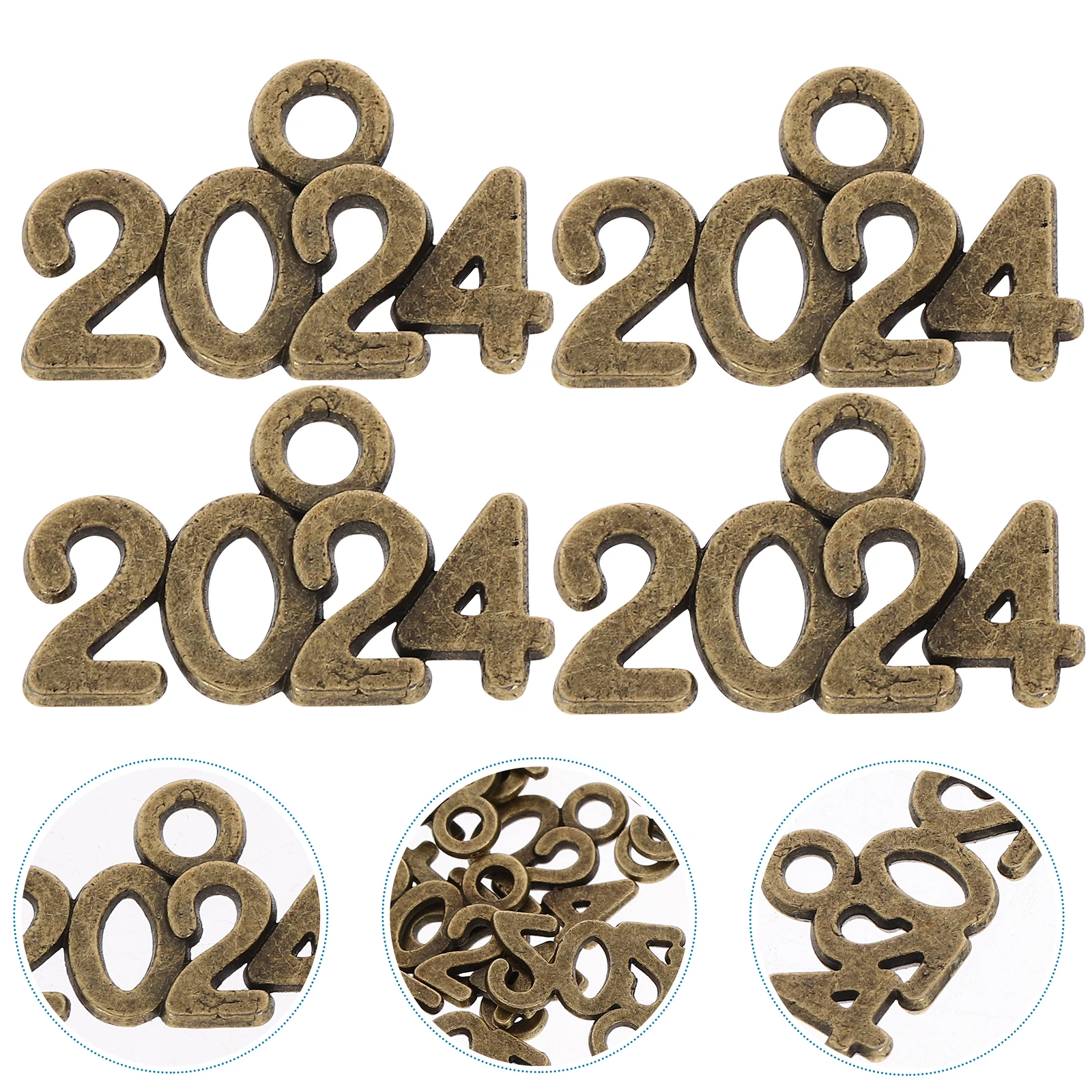 

100pcs Metal Zinc Alloy Pendant Jewelry Making Bulk 2024 Charms Diy Crafts Necklace Bracelet Keychain Pendant Unique 2024 Number