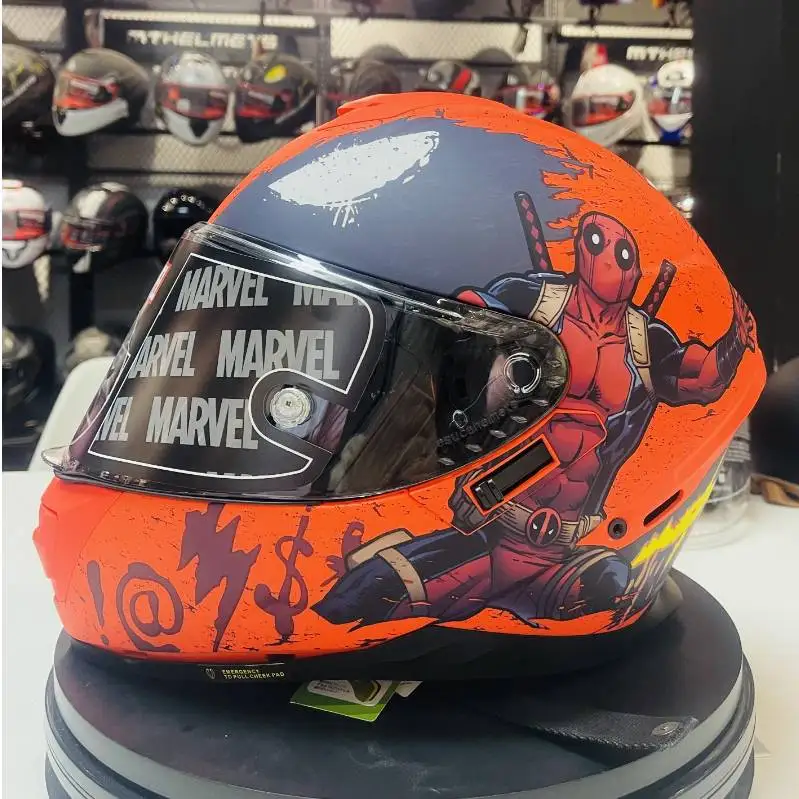 Marvel Motorcycle Helmet Iron Man Deadpool Spiderman Full Face Racing Helmets Offroad Motorcycle Helmet Motorbike Sports Helmet