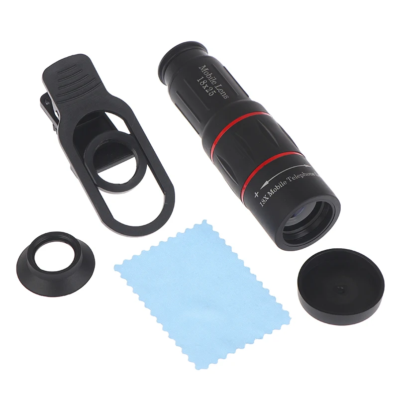 Universal 18x25 Monocular Zoom HD Optical Lens Cell Phone Survey Observation 18X Telelens With Tripod For Smartphone 1Set