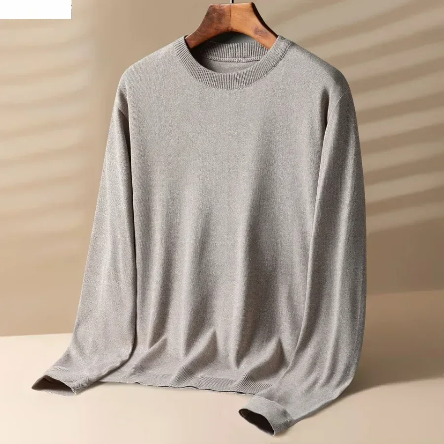 

New Men's Warm Knitted Bottoming Shirts Autumn Winter Long Sleeve O-neck Knitwear Pullovers Casual Business Tops Shirts Men