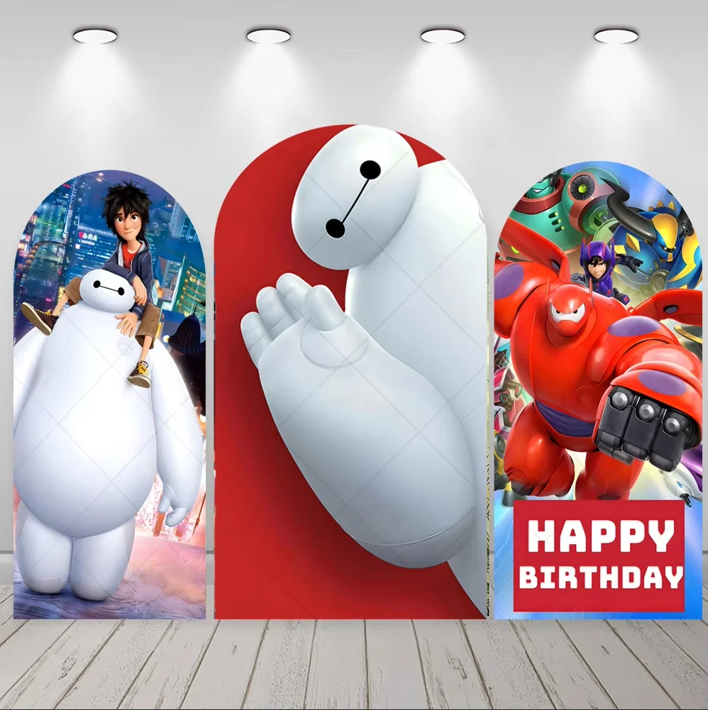 ديزني بيج هيرو 6 قوس غطاء خلفية هيرو حمادا بايماكس فريد بانر استحمام الطفل غرفة عيد ميلاد الأطفال الديكور ملصق #3