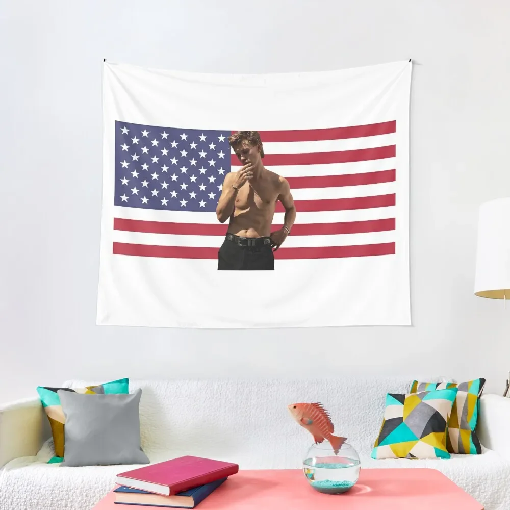 

Austin Butler American flag art Tapestry Decoration Wall Aesthetic Room Decoration Wall Hangings Decoration For Bedroom Tapestry