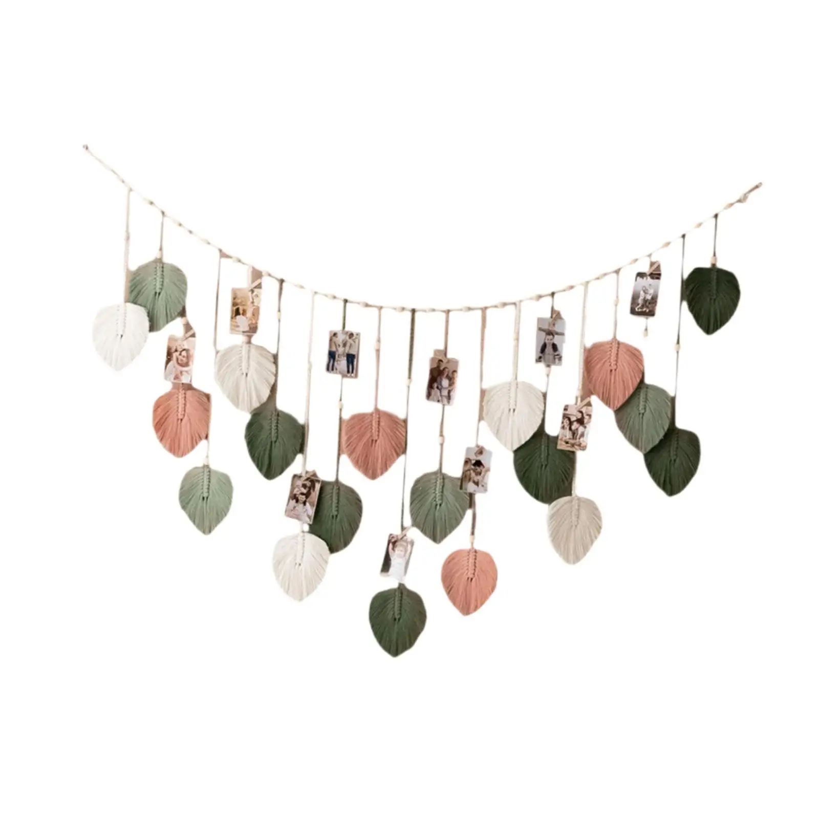 

Macrame Wall Hanging Boho Background Handmade Chic Woven Tapestry Leaf Tassels