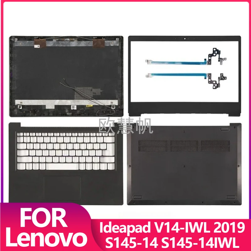 

T New Laptop Case for Lenovo Ideapad S145-14 S145-14IWL V14-IWL 2019 LCD Back Cover Front Bezel Palmrest Bottom Case Hinges
