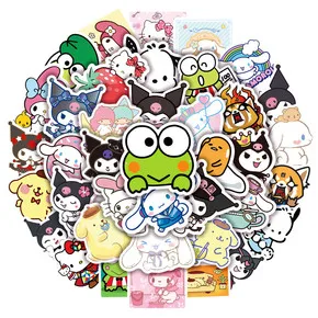 50/100Pcs Sanrio Cartoon Kawaii My Melody Kuromi Stickers for Scrapbooking Laptop Suitcase Waterproof Sticker Decal Kid Toy