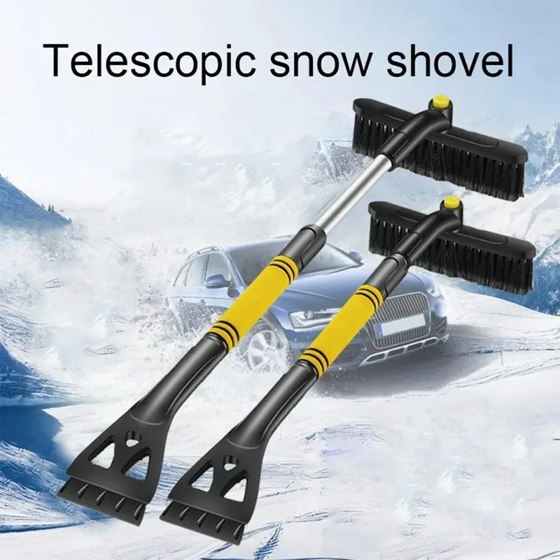 3 in 1 Detachable Car Snow Shovel Ice Scraper Car Snow Scraper and Brush Extendable with Foam Grip Perfect for Winter Defrosting