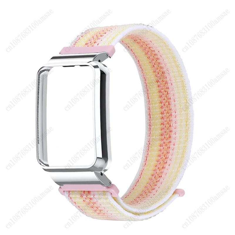 Strap + Metal Case For Xiaomi Mi Band 8 7 Pro Bracelet Nylon Watchband for mi band 8pro Watch Strap Case for mi band 7pro Correa