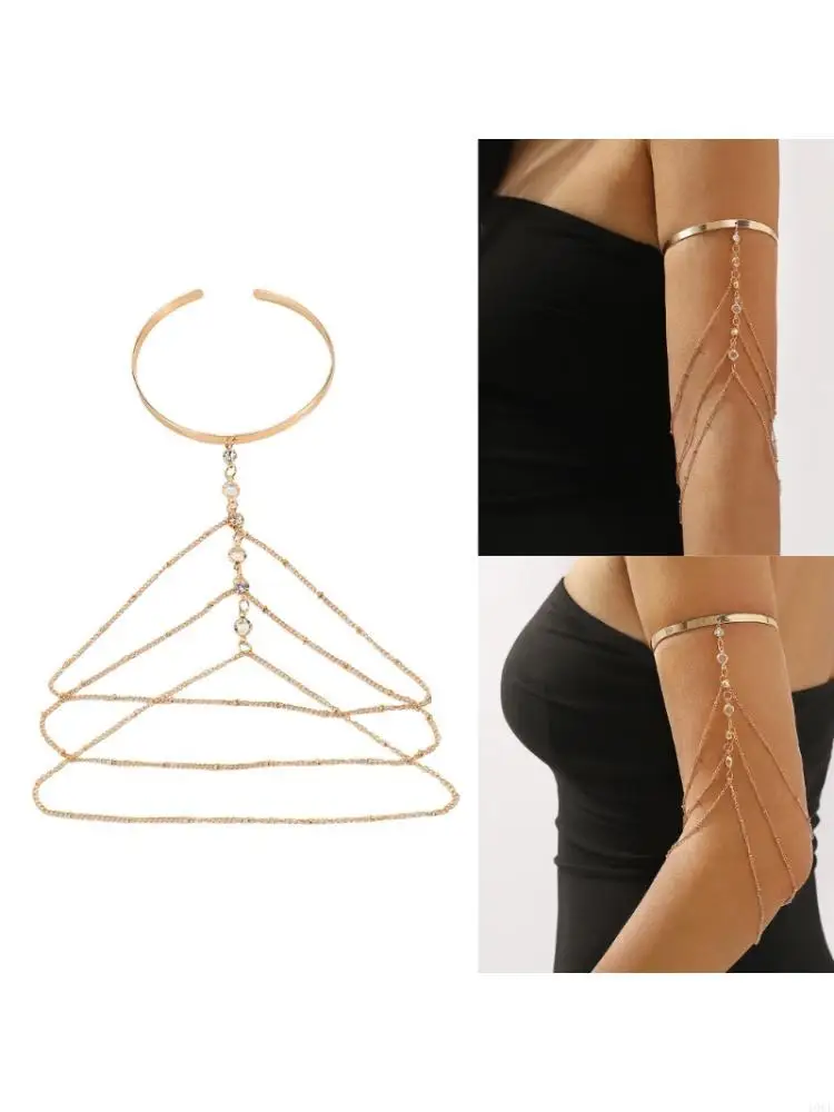 Elegant Open End Fringe Chain Wrist Cuff Bracelet Comfortable Lightweight Jewelry For Women 