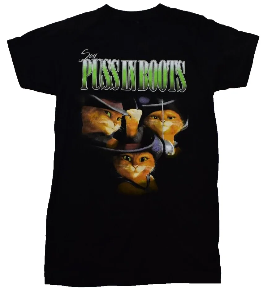 Puss In Boots The Last Wish Mens Soy Black T Shirt New Xs