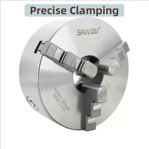 SANOU Self Centering Lathe Chuck 3 Jaws Claw Manual Metal Scroll Chuck for Drilling Milling Machine Back Loading/Front Loading