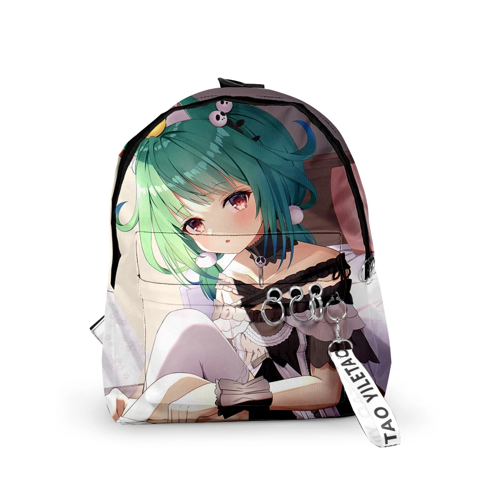 

Harajuku Hololive Uruha Rushia Backpacks Boys/Girls pupil School Bags 3D Print Keychains Oxford Waterproof Cute Small Backpacks