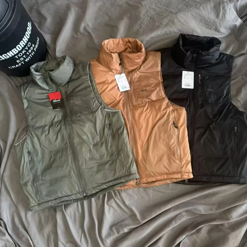 اليابانية نانجا سستة الوقوف طوق سترة دون أكمام أسفل سترة الرجال النساء الشتاء مقاوم للماء الدفء سترات مقاومة للاهتراء #1