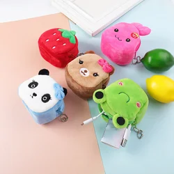 1 mini city minimalist plush cartoon cute little duck frog puppy strawberry zipper pet snack bag coin wallet birthday gift key b