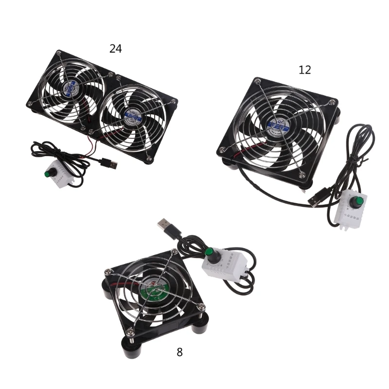 5v Chassis Cooling Fan Usb Router Broadband Set Top Box External Mute Cooling Rack Cooler 8cm 12cm 24cm 5V Dropship