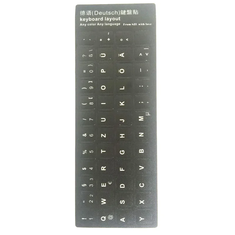 

10pcs Germany Language Deutsch Keyboard Sticker Layout Button Letters Durable Alphabet for Universal PC Keyboard Protective Film