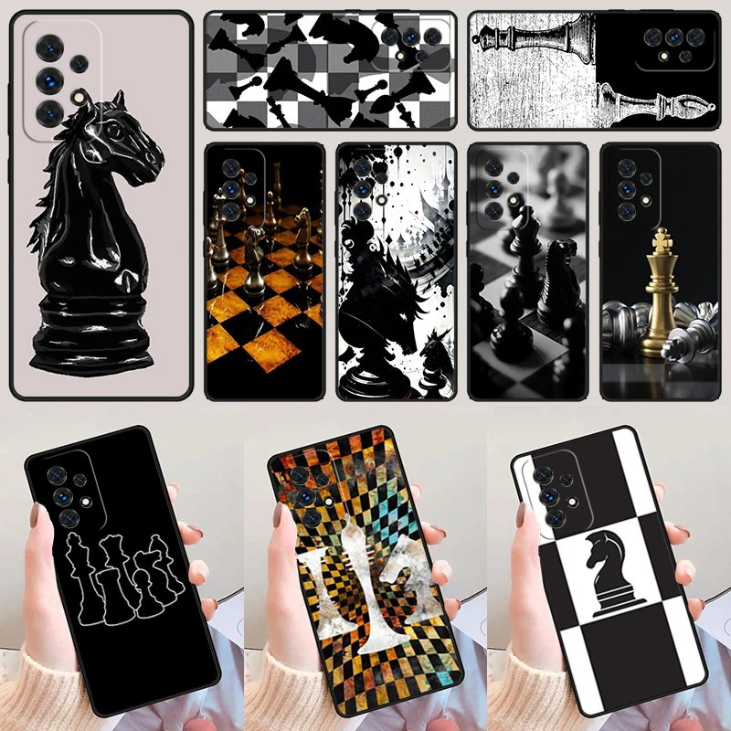 

Chess Board Dark Horse For Samsung Galaxy A52 A72 A73 A20e A21S A50 A70 A11 A12 A42 A31 A40 A51 A71 A32 A80 A91 Phone Case Cover