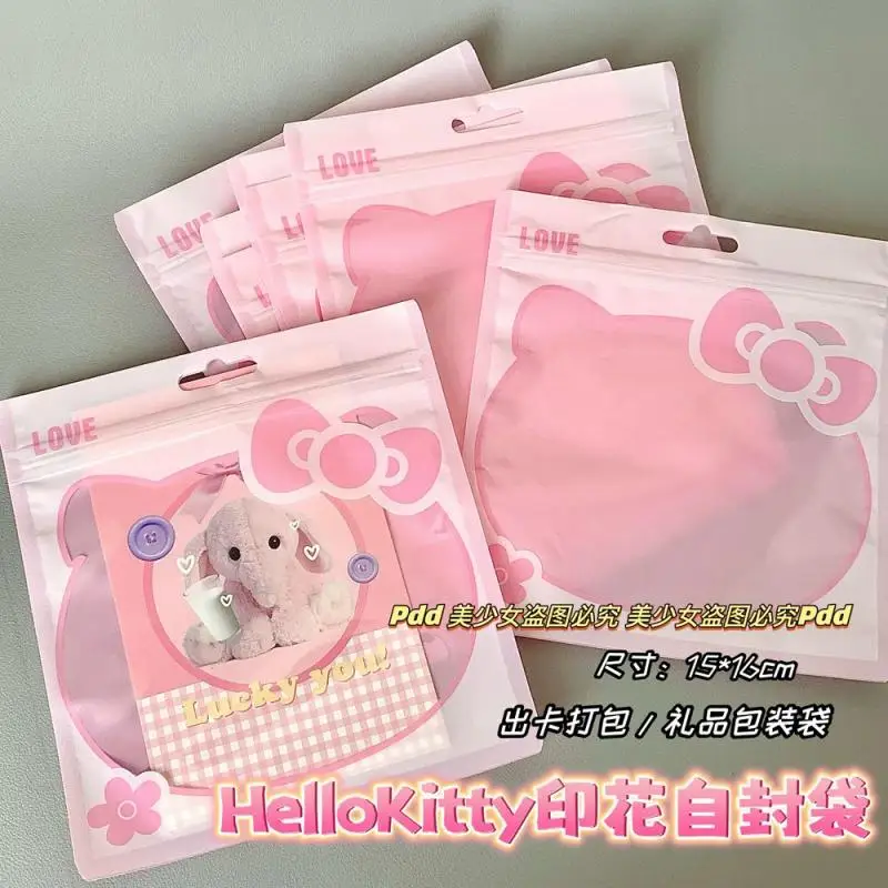 20Pcs Kawaii Sanrio Gift Bag Hello Kitty Cartoon Cute Girls Desktop Storage Bag Waterproof Anti Mold Cosmetic Sealing Bag