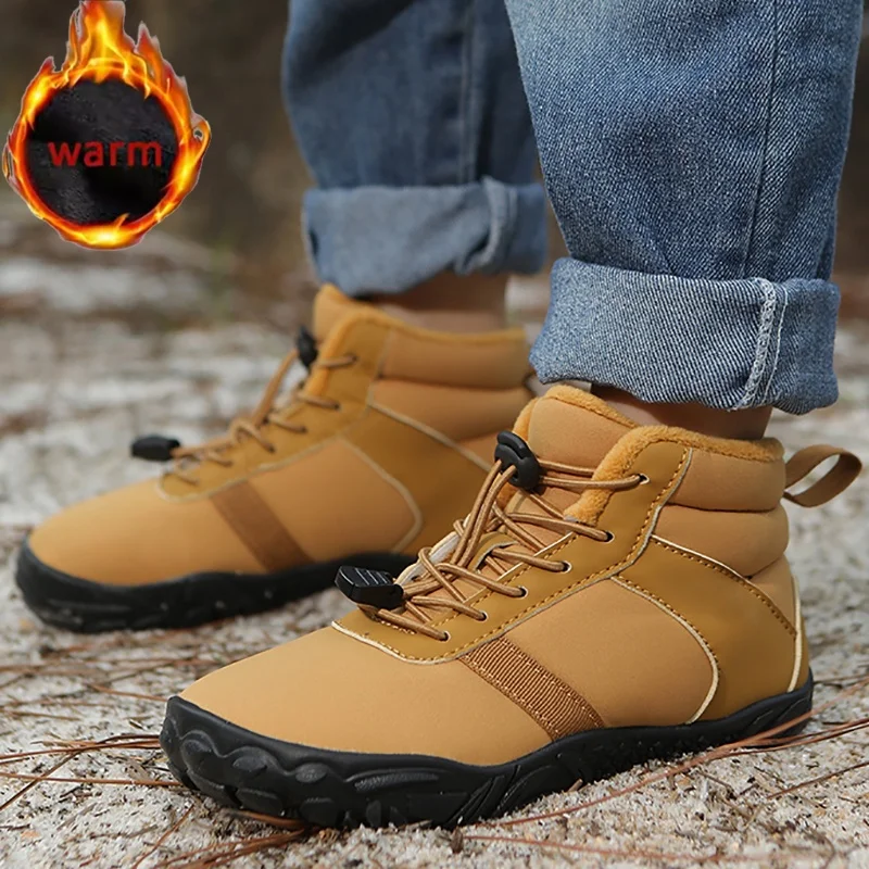 

Winter Waterproof Kids Snow Boots Plush Ankle Snow Boots Anti-Slip Childrens Casual Hiking Boots Warm Boys Girls Cotton Shoes