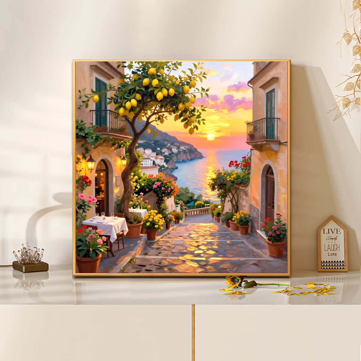 

Beautiful Sunset Street Jigsaw Puzzle 500/1024 PCS Holiday Stress Relieving Fun Games Home Decor Holiday Gifts