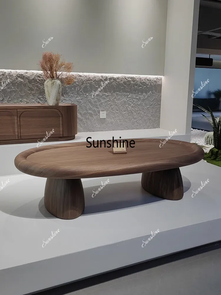 

Minimalist oval coffee table living room large family living room high-end coffee tableTJ